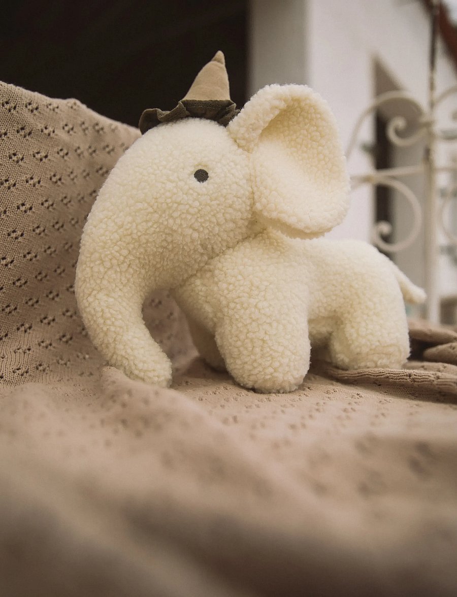 Lil'Atelier - NBNNIGO SHERPA TOY ELEPHANT LIL - tøjdyr - coconut milk - 3