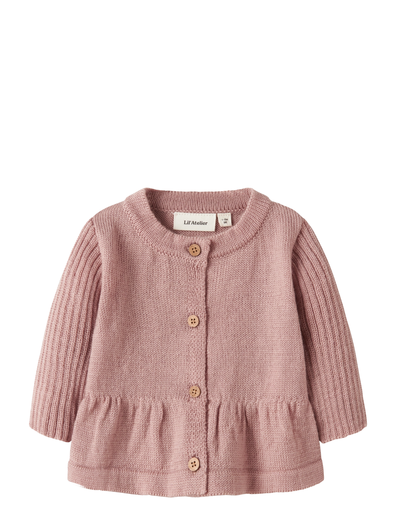 Lil'Atelier NBFNOMO NIA WOOL LS KNIT CARD LIL - New Arrivals - FAWN / pink/rose