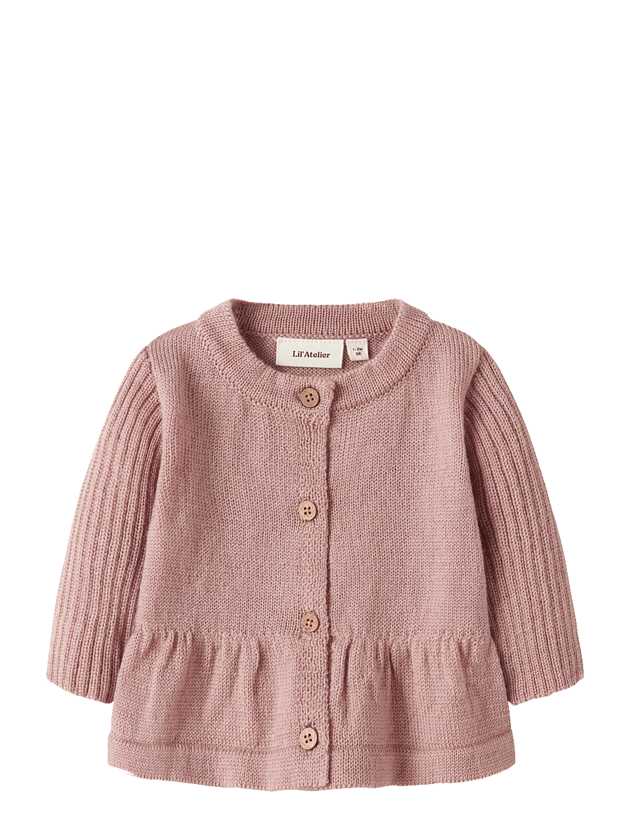 Lil'Atelier - NBFNOMO NIA WOOL LS KNIT CARD LIL - cardigans - fawn - 1