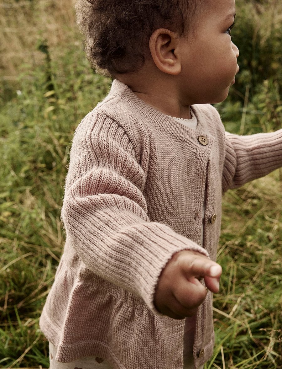Lil'Atelier - NBFNOMO NIA WOOL LS KNIT CARD LIL - cardigans - fawn - 0
