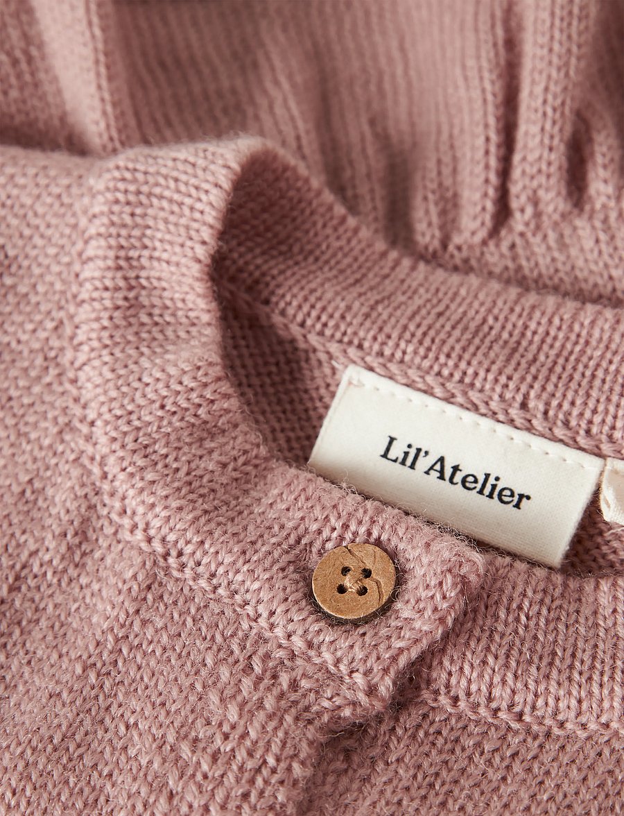 Lil'Atelier - NBFNOMO NIA WOOL LS KNIT CARD LIL - cardigans - fawn - 4