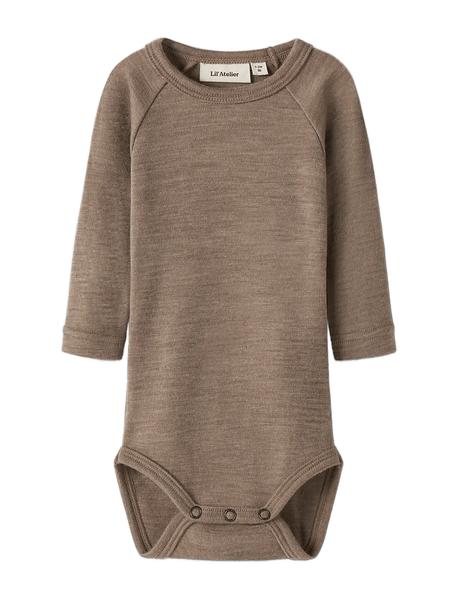 Lil'Atelier - NBNNESTER WOOL LS SLIM BODY LIL - langärmelige bodys - sepia tint - 1