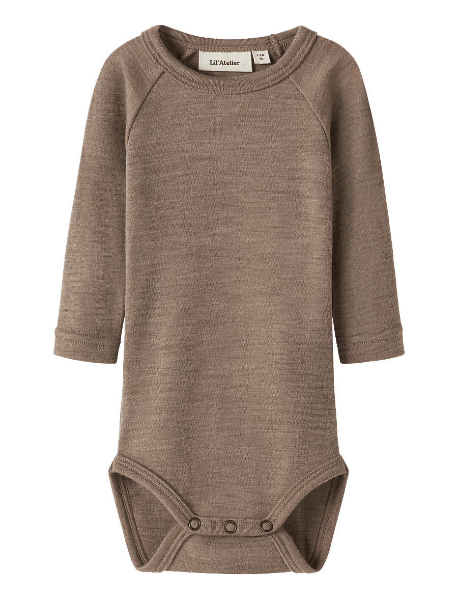 Lil'Atelier - NBNNESTER WOOL LS SLIM BODY LIL - langärmelige bodys - sepia tint - 3
