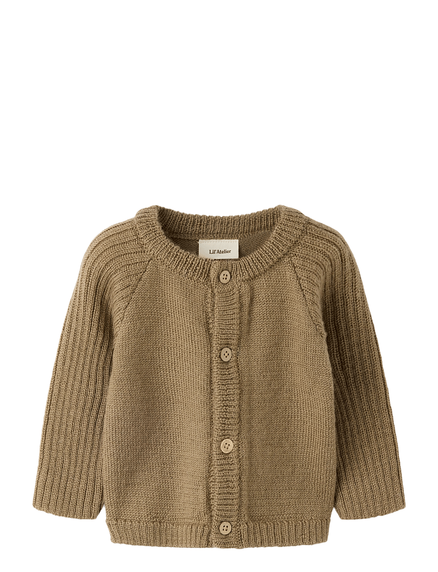 Lil'Atelier - NBMNOMO NOA WOOL LS KNIT CARD LIL - cardigans - sepia tint - 0