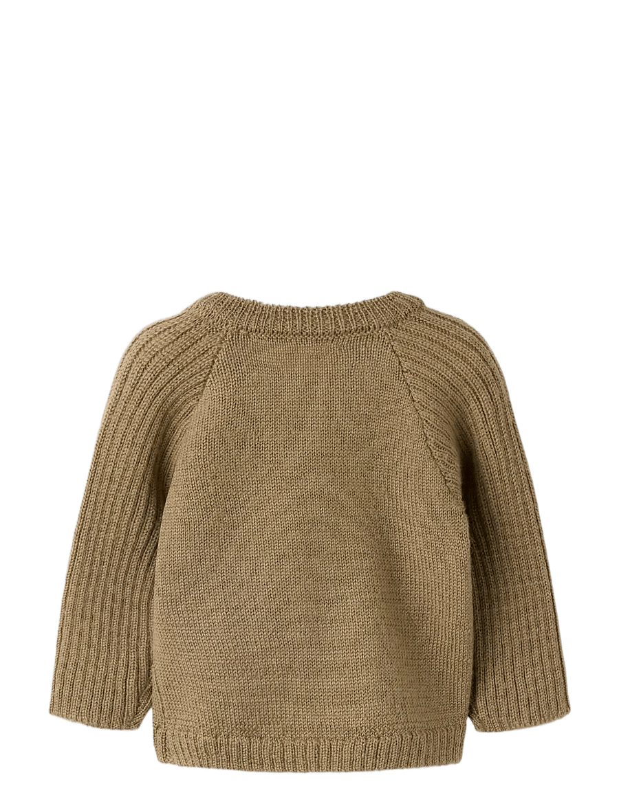 Lil'Atelier - NBMNOMO NOA WOOL LS KNIT CARD LIL - cardigans - sepia tint - 1