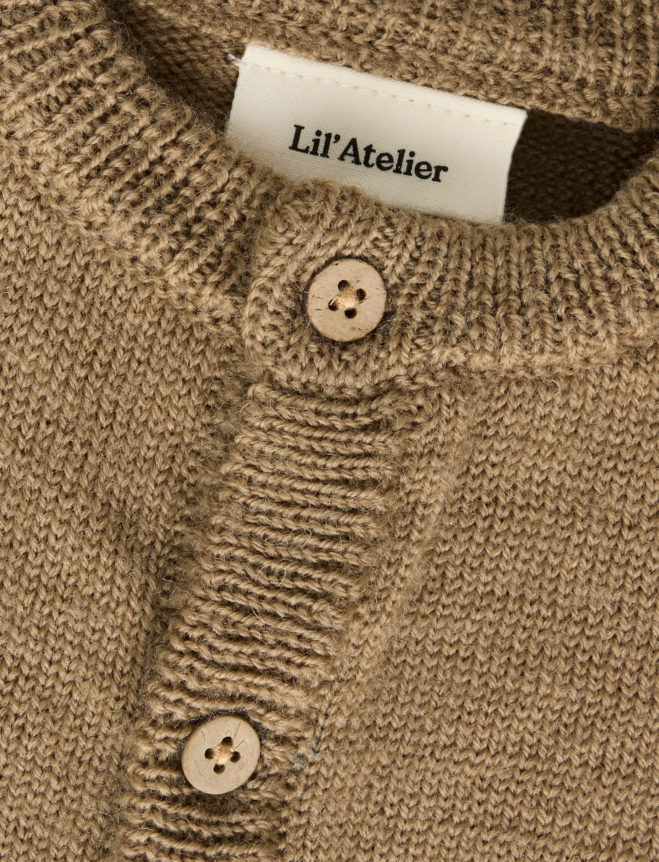 Lil'Atelier - NBMNOMO NOA WOOL LS KNIT CARD LIL - cardigans - sepia tint - 2