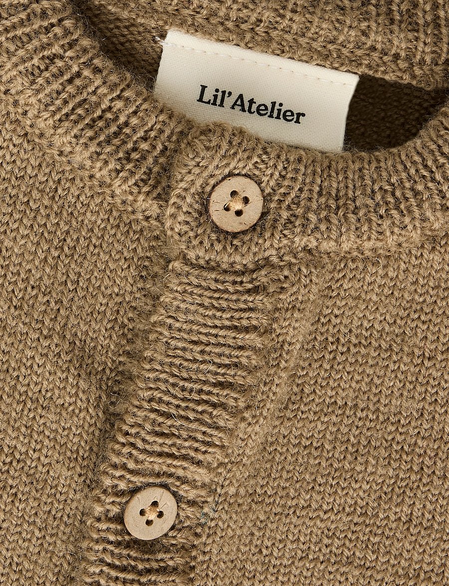 Lil'Atelier - NBMNOMO NOA WOOL LS KNIT CARD LIL - cardigans - sepia tint - 2