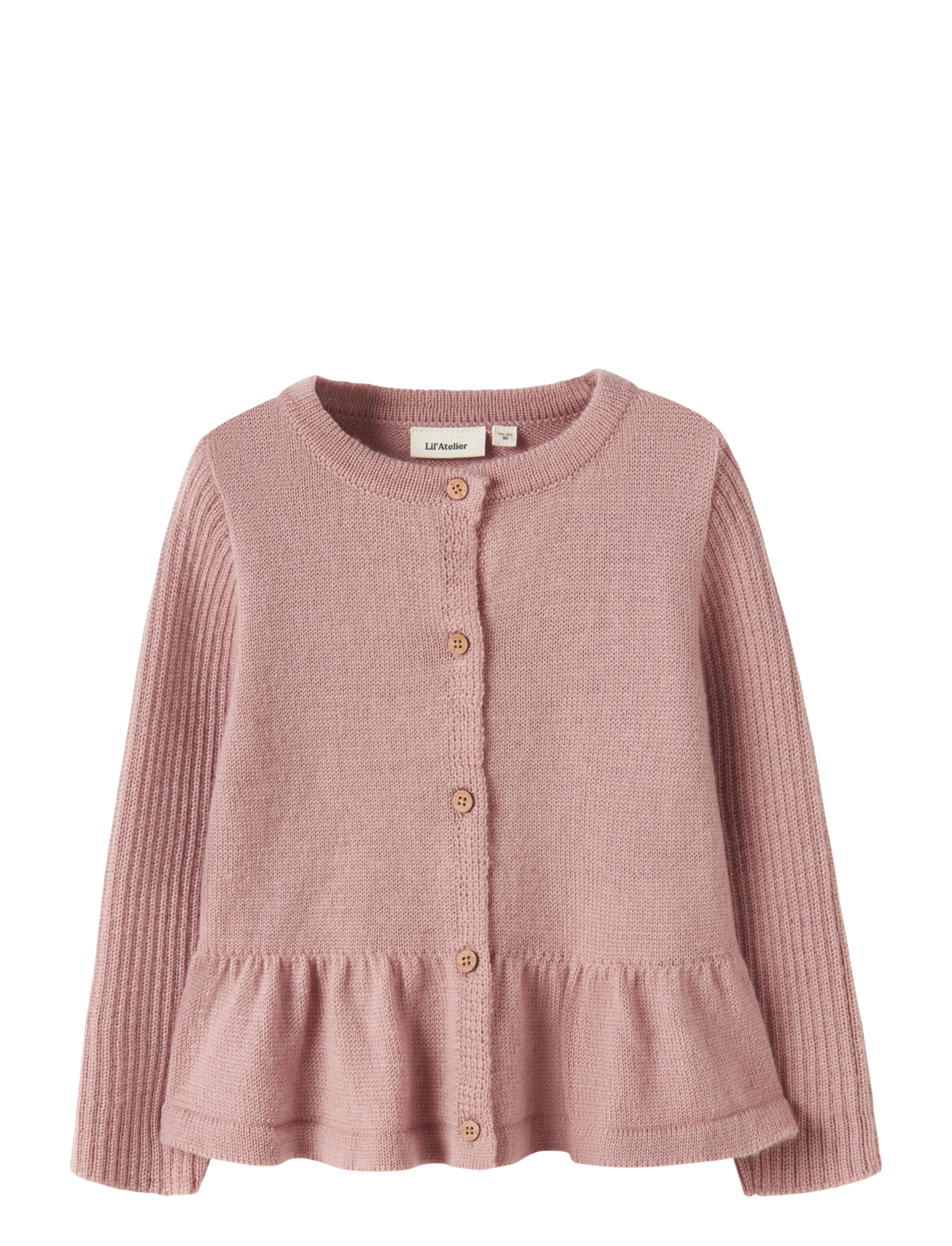 Lil'Atelier NMFNOMO NIA WOOL LS KNIT CARD LIL - New Arrivals - FAWN / pink/rose