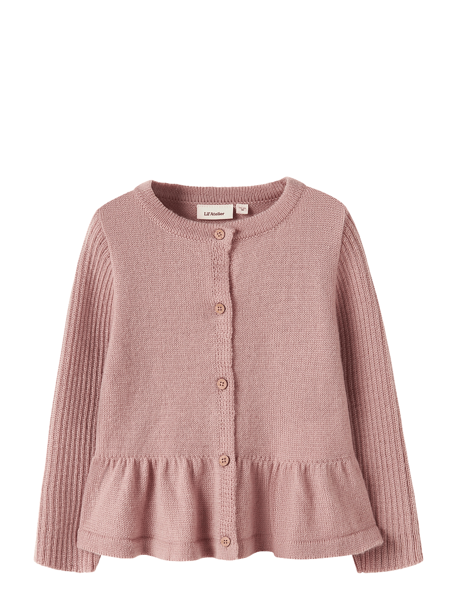 Lil'Atelier - NMFNOMO NIA WOOL LS KNIT CARD LIL - cardigans - fawn - 1