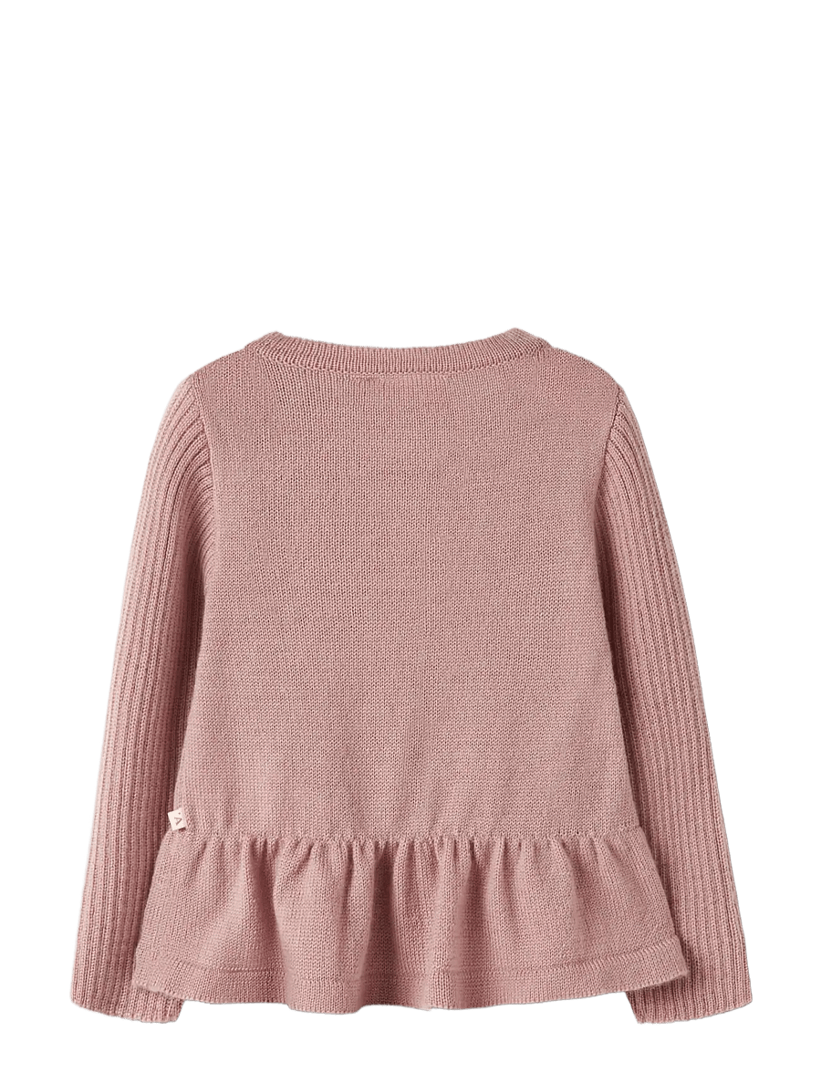 Lil'Atelier - NMFNOMO NIA WOOL LS KNIT CARD LIL - cardigans - fawn - 2