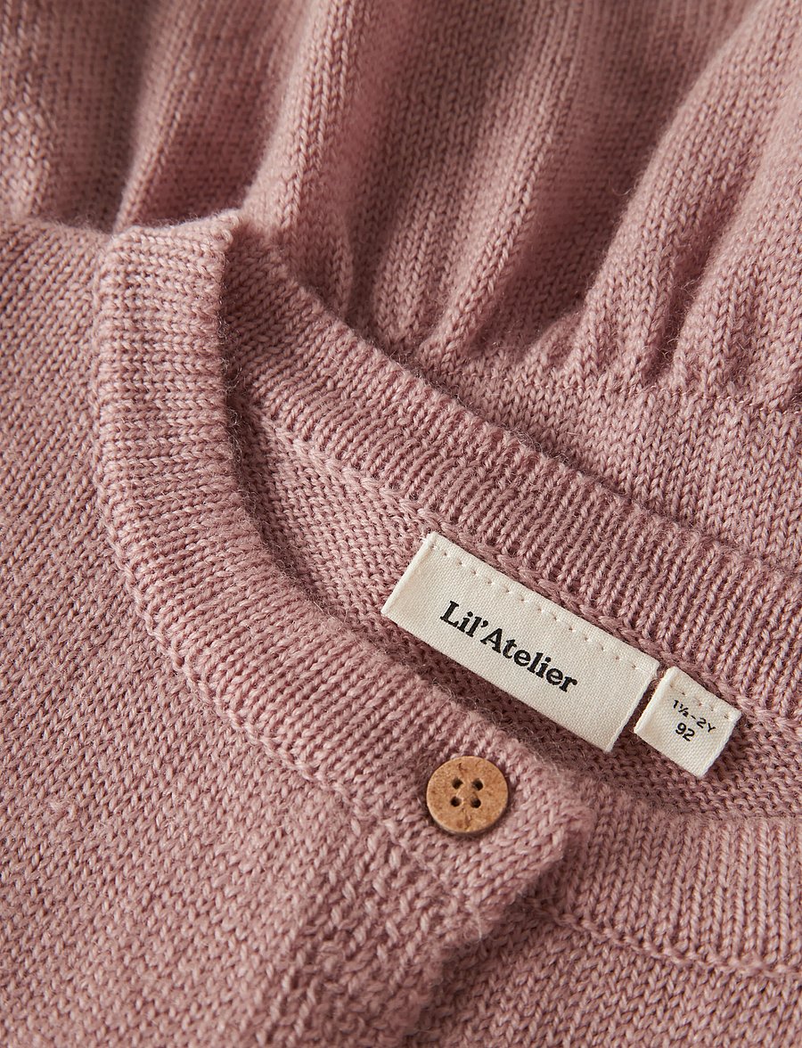 Lil'Atelier - NMFNOMO NIA WOOL LS KNIT CARD LIL - cardigans - fawn - 4