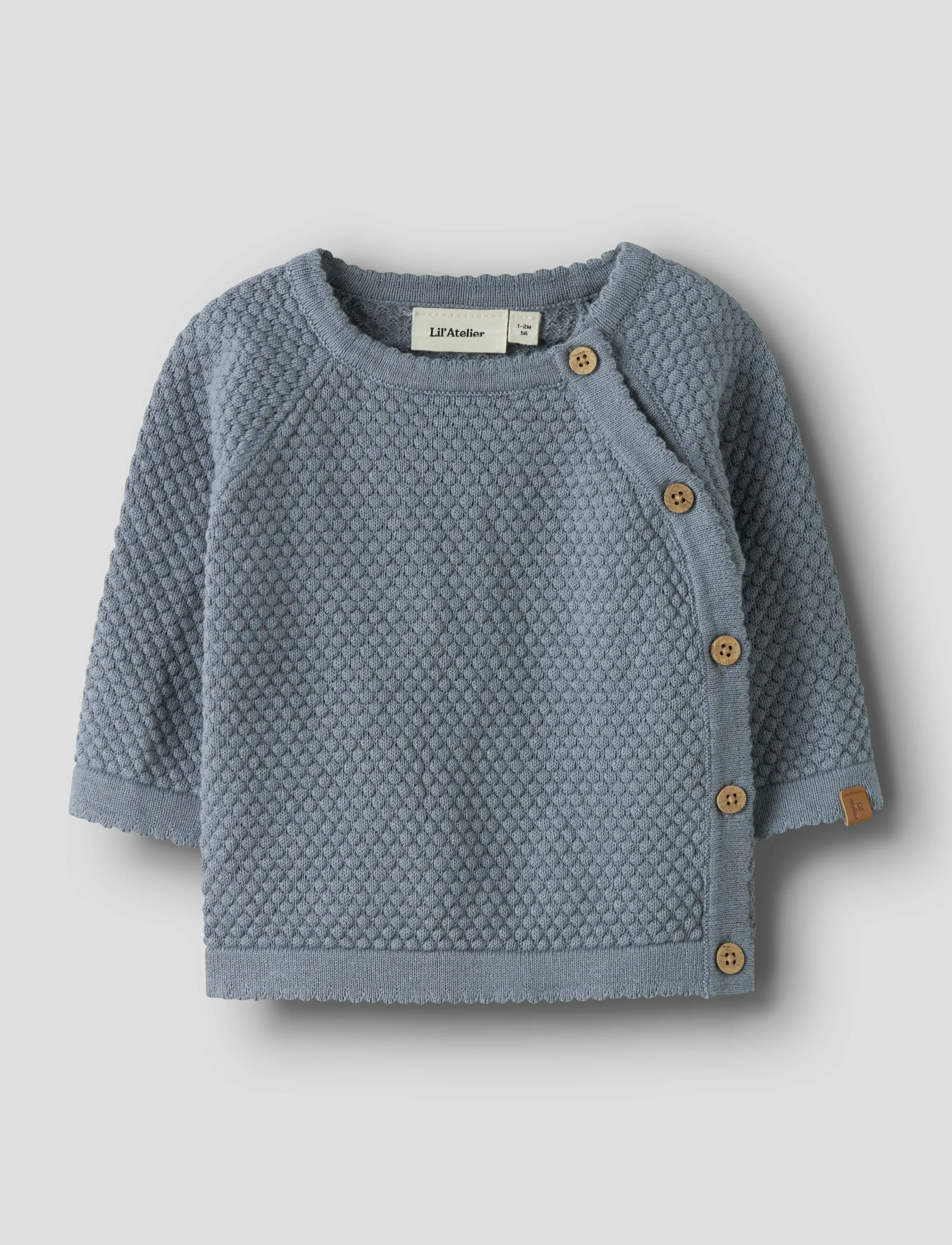Lil'Atelier NBMFICO LS WRAP KNIT LIL - Pullover - TRADEWINDS / grey