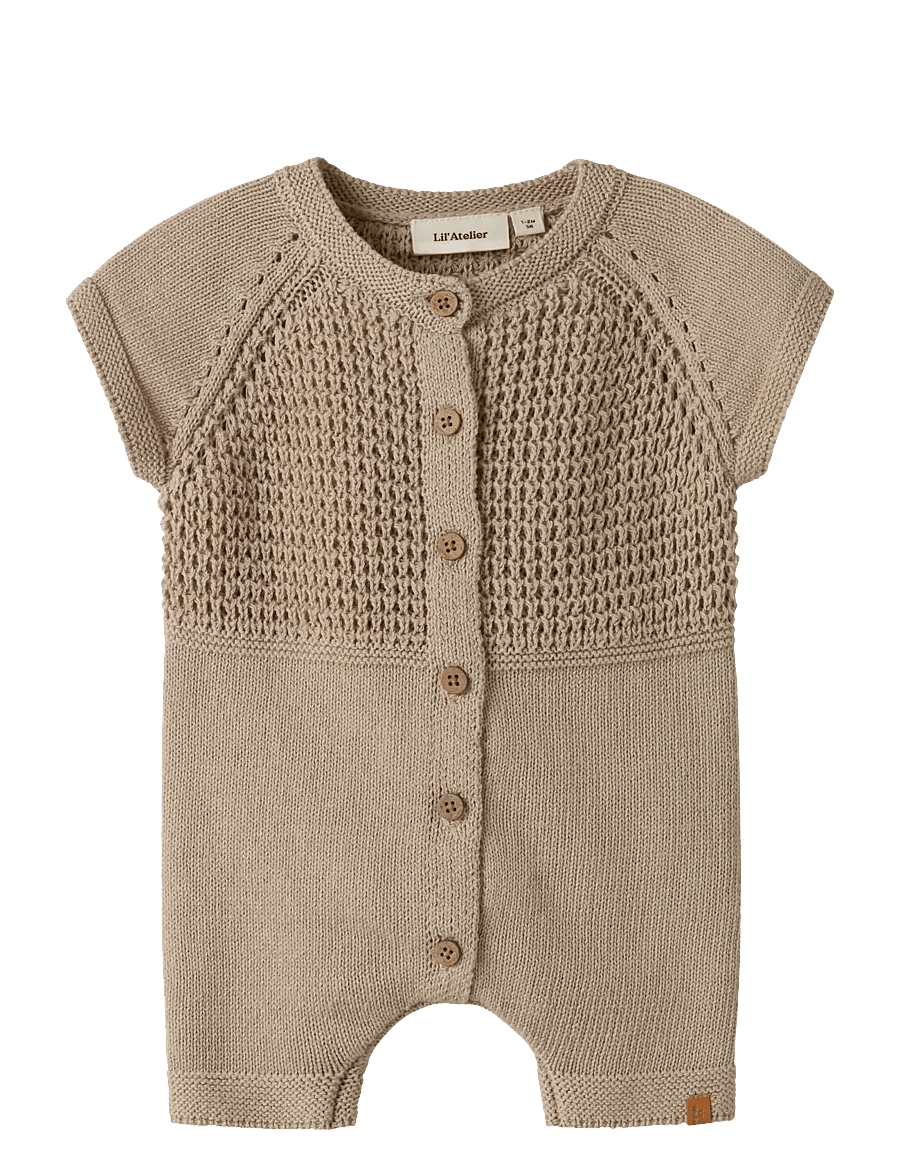 Lil'Atelier - NBMFIFER SS LOOSE KNIT SUIT LIL - buksedragter - oxford tan - 0