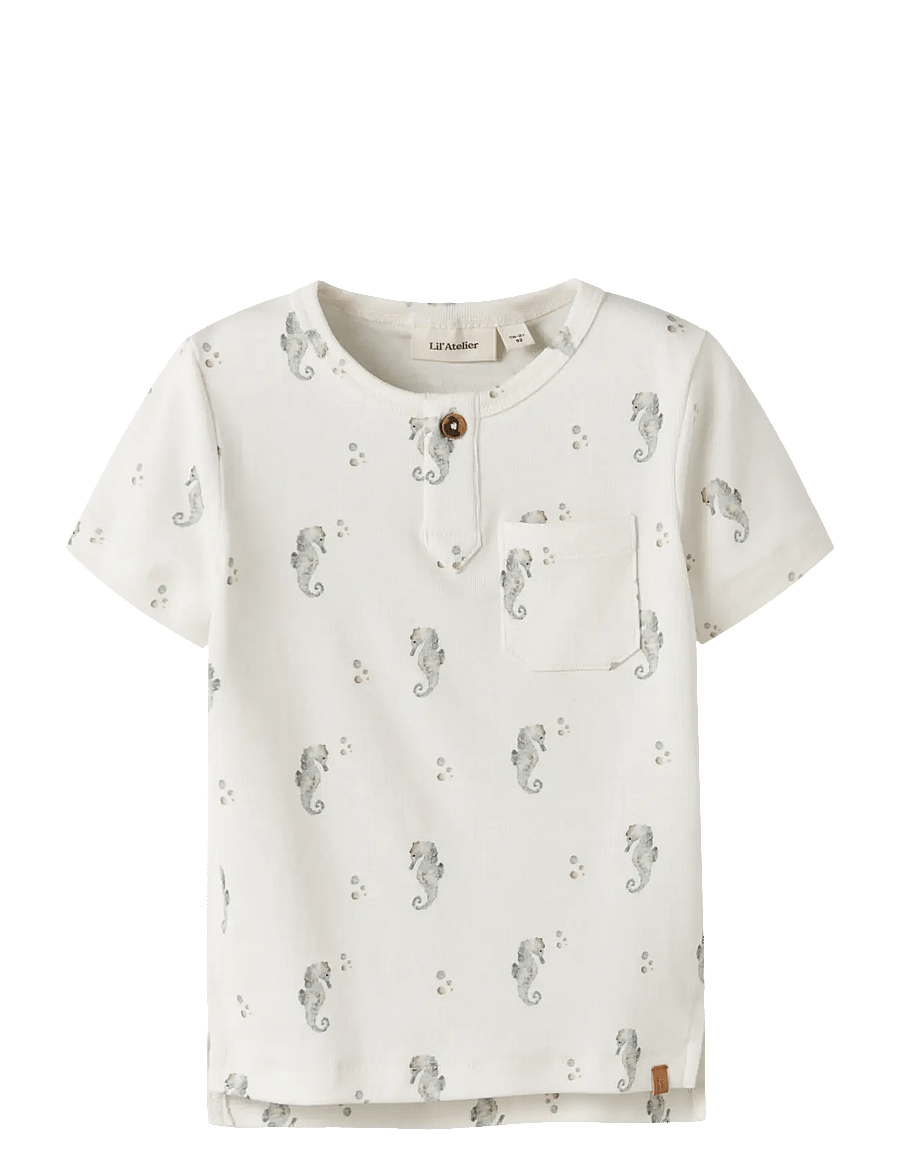 Lil'Atelier - NMMGAYO SIK SS SLIM TOP LIL - kurzärmelige - coconut milk - 0