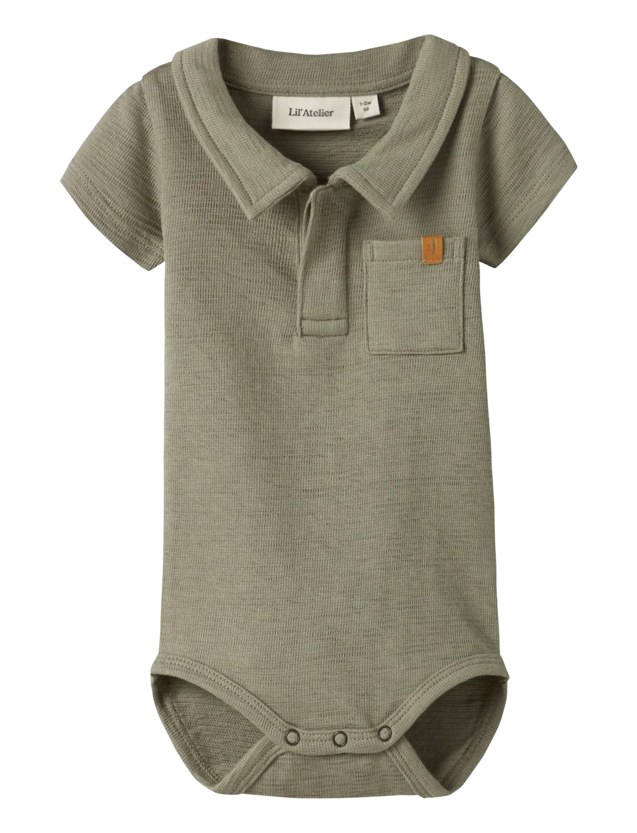 Lil'Atelier Nbmfalk Ss Reg Body Lil, 62, Bodys, Khakigrün - Short-sleeved, Kinder