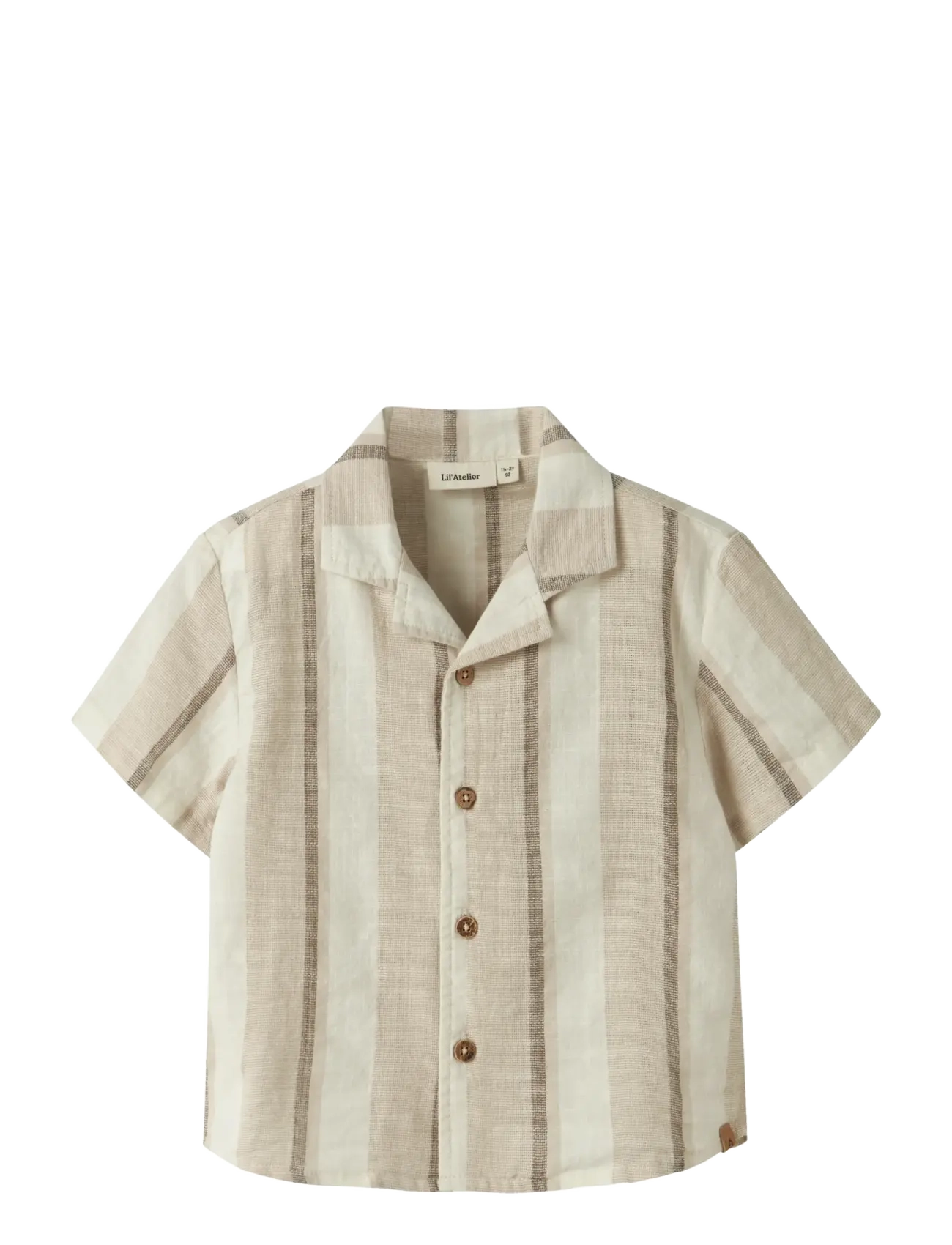 Lil'Atelier Nmmfibert Ss Loose Shirt Lil, 110, Shirts, Beige - Short-sleeved Kinder