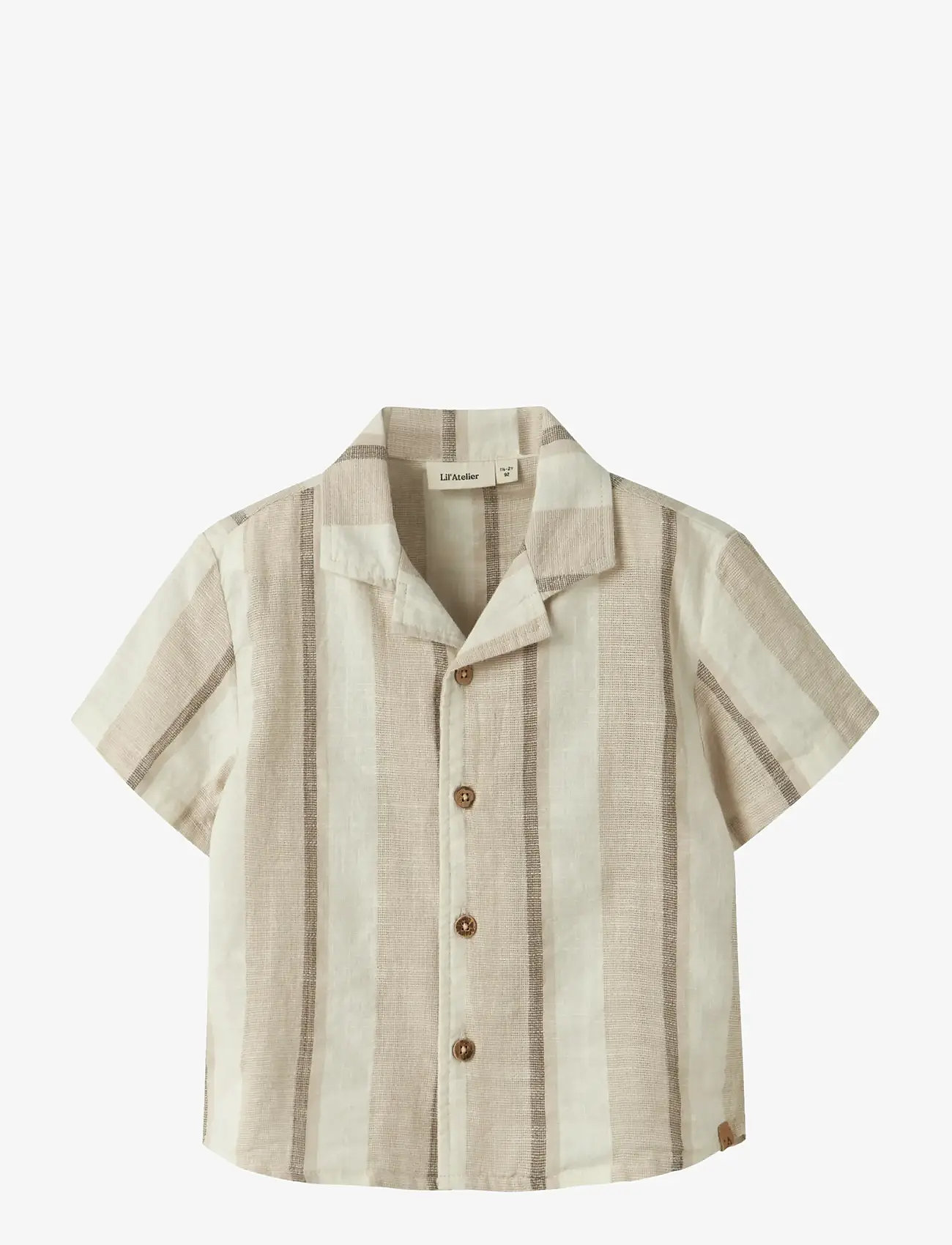 Lil'Atelier - NMMFIBERT SS LOOSE SHIRT LIL - kortärmade skjortor - coconut milk - 0