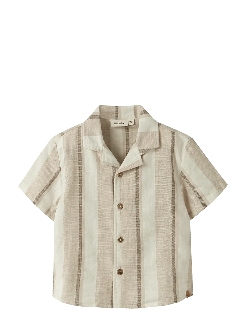 Lil'Atelier - NMMFIBERT SS LOOSE SHIRT LIL - kortärmade skjortor - coconut milk - 0