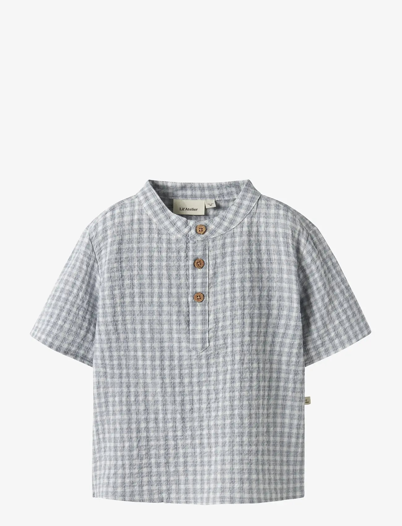 Lil'Atelier - NMMFREY SS LOOSE SHIRT LIL - kurzärmlige hemden - coconut milk - 0