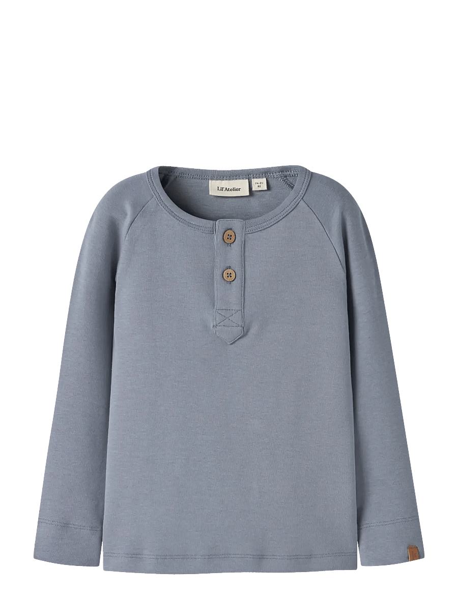 Lil'Atelier - NMMGEO LOM LS SLIM TOP LIL - långärmade t-shirts - tradewinds - 0