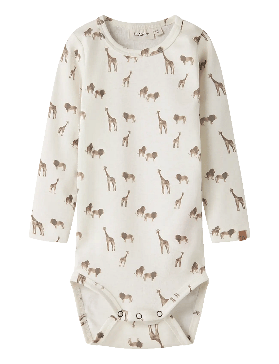 Lil'Atelier - NBMLAYO GEU LS SLIM BODY LIL - langærmede bodyer - coconut milk - 0