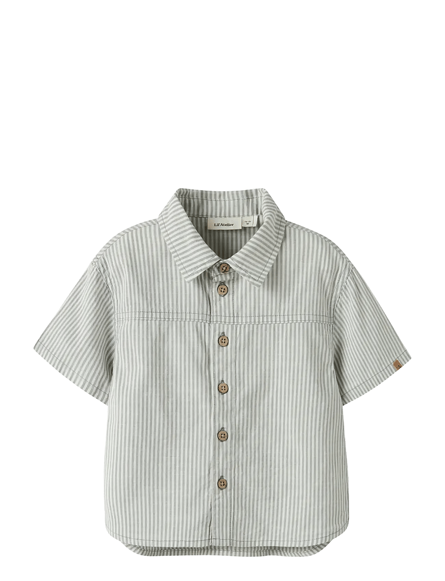 Lil'Atelier - NMMDARKO SS LOOSE SHIRT LIL - kortærmede skjorter - coconut milk - 1