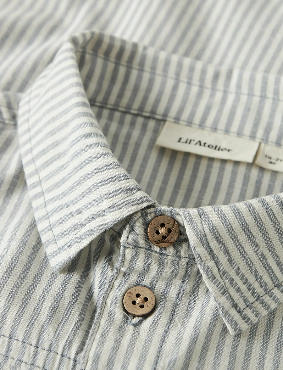 Lil'Atelier - NMMDARKO SS LOOSE SHIRT LIL - kortærmede skjorter - coconut milk - 0
