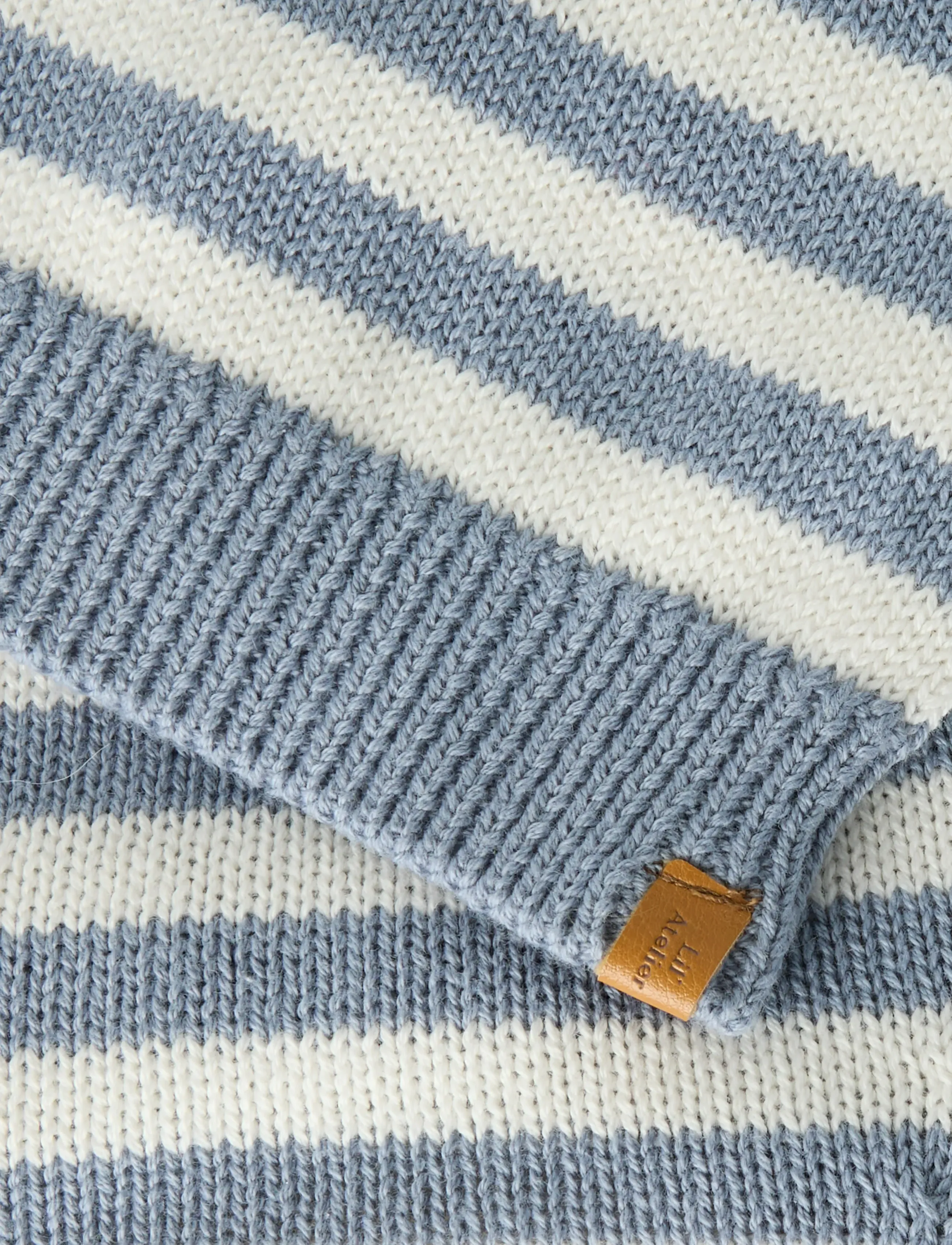 Lil'Atelier NMMDASON LS KNIT LIL - Gensere - COCONUT MILK / blue