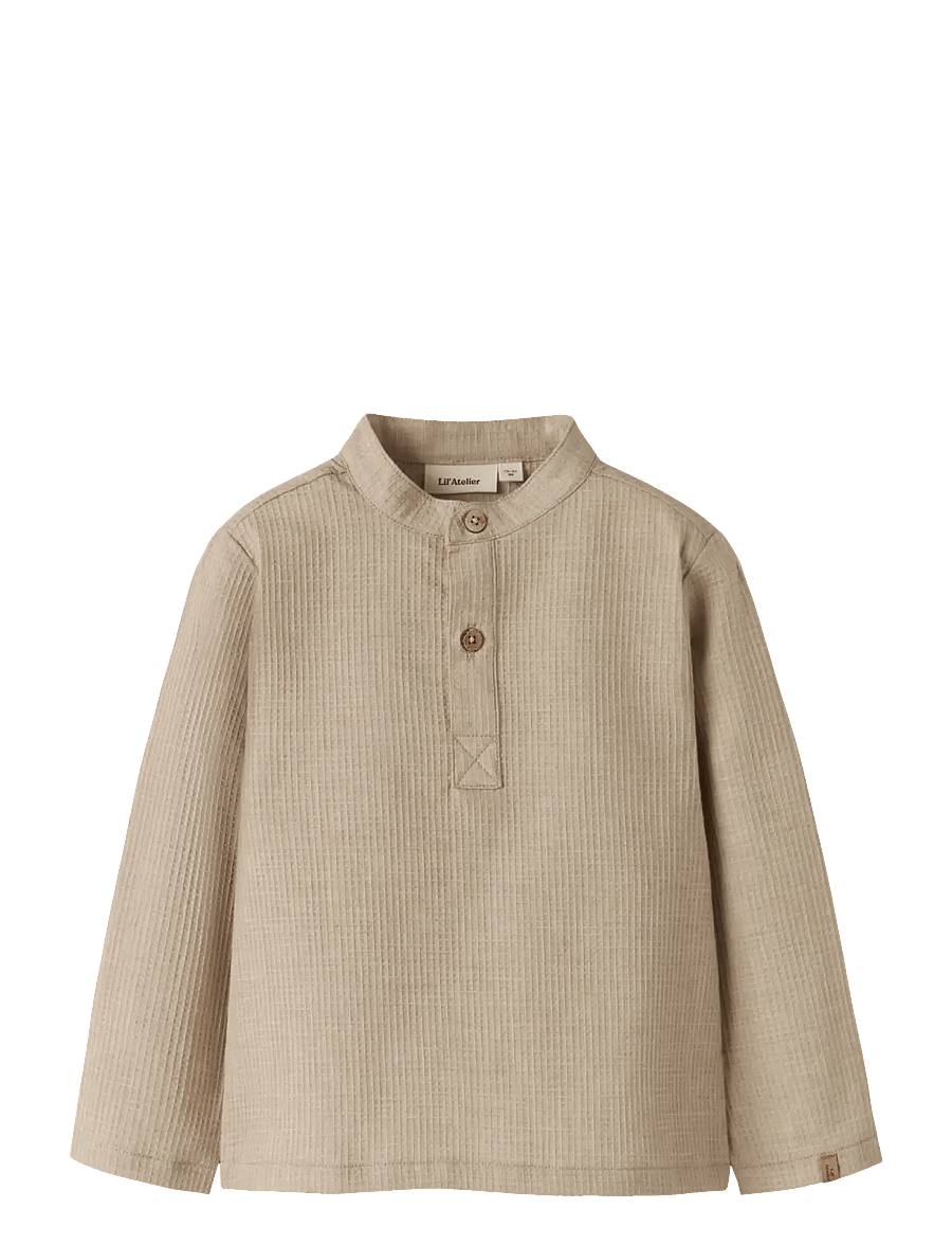 Lil'Atelier - NMMDASHER LS LOOSE SHIRT LIL - krekli ar garām piedurknēm - oxford tan - 0