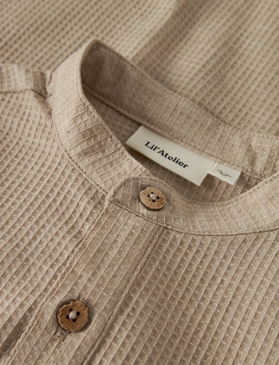Lil'Atelier - NMMDASHER LS LOOSE SHIRT LIL - krekli ar garām piedurknēm - oxford tan - 2