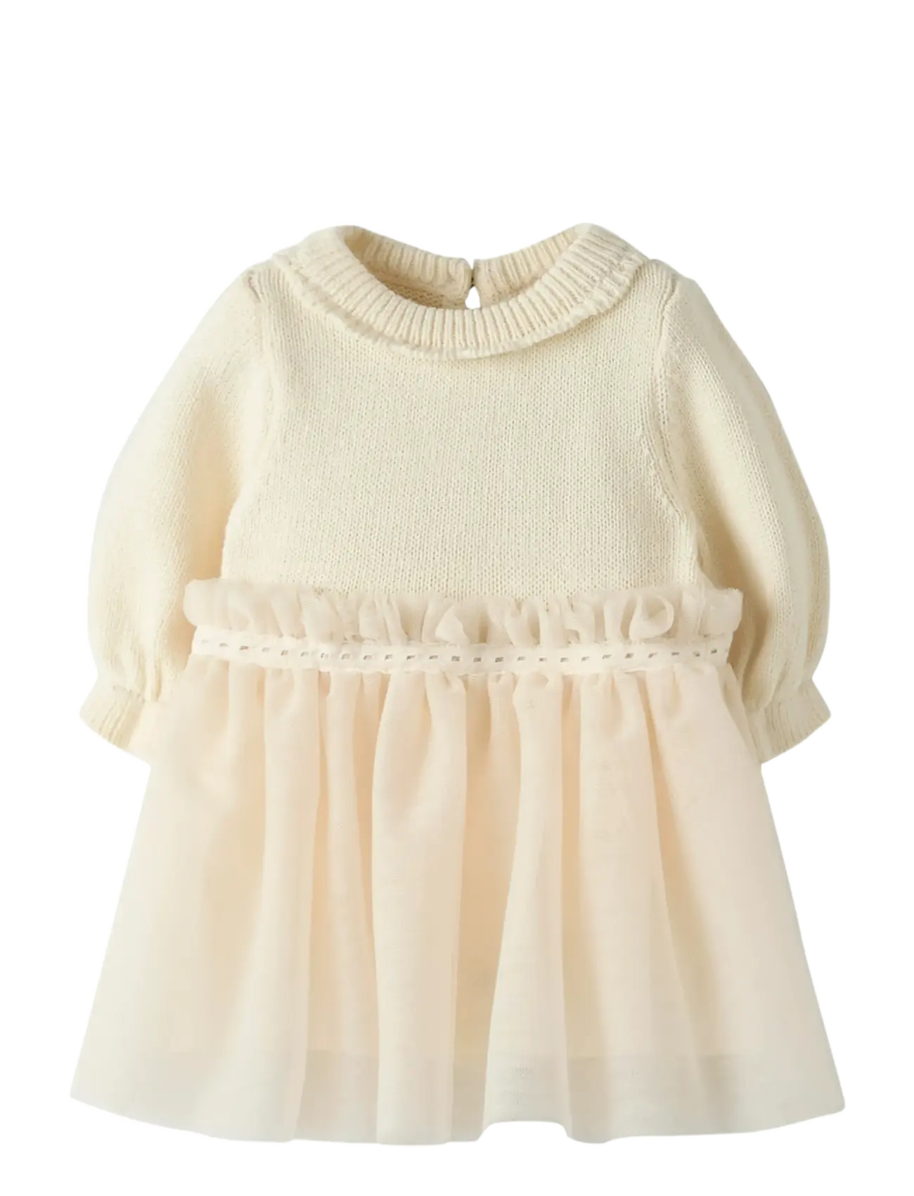 Lil'Atelier NBFSARINA LS KNIT BODY DRESS LIL - Riided - PISTACHIO SHELL / cream