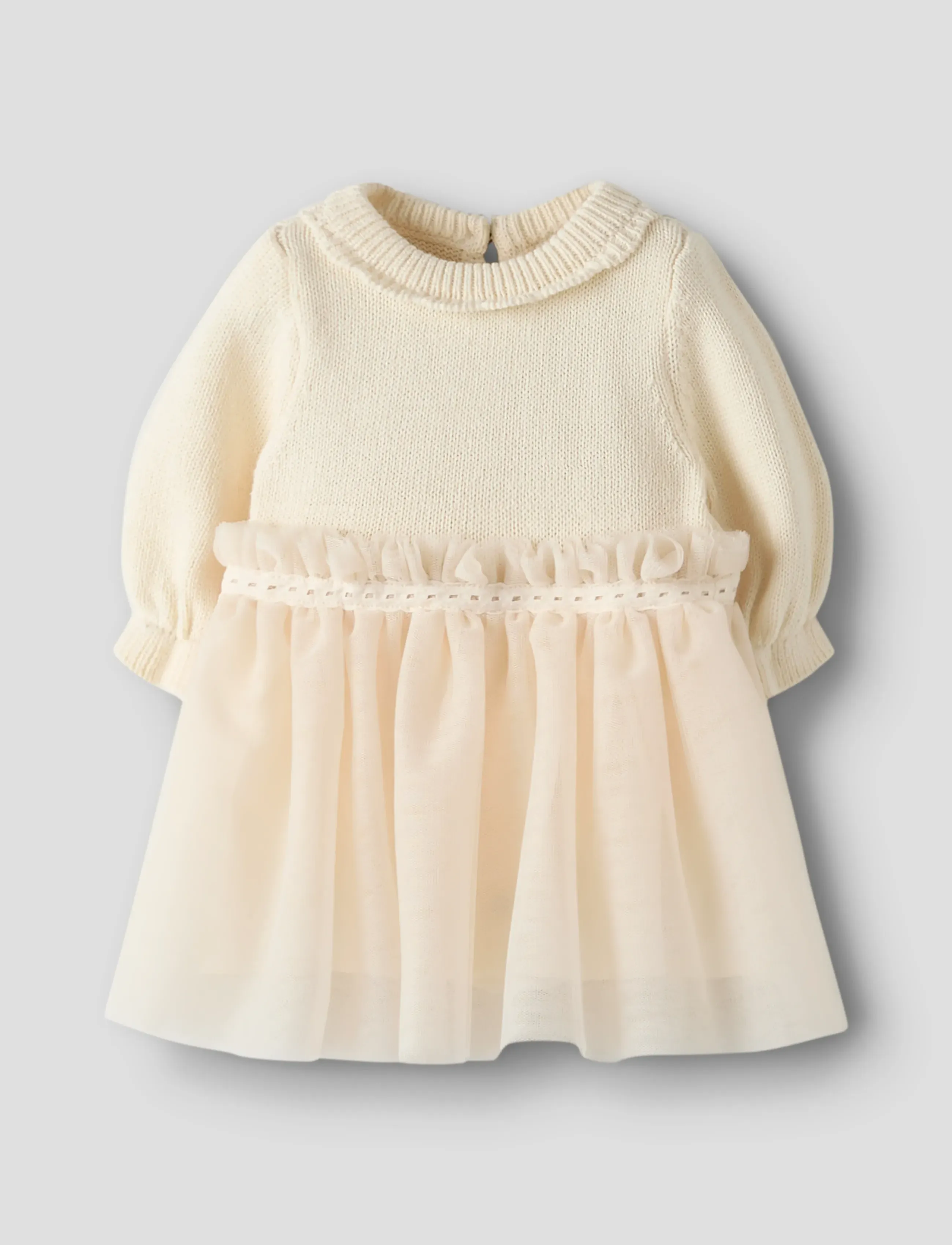 Lil'Atelier NBFSARINA LS KNIT BODY DRESS LIL - Kjoler & Nederdele - PISTACHIO SHELL / cream