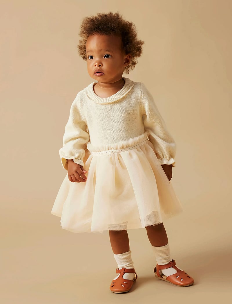 Lil'Atelier - NBFSARINA LS KNIT BODY DRESS LIL - langärmelige babykleider - pistachio shell - 4