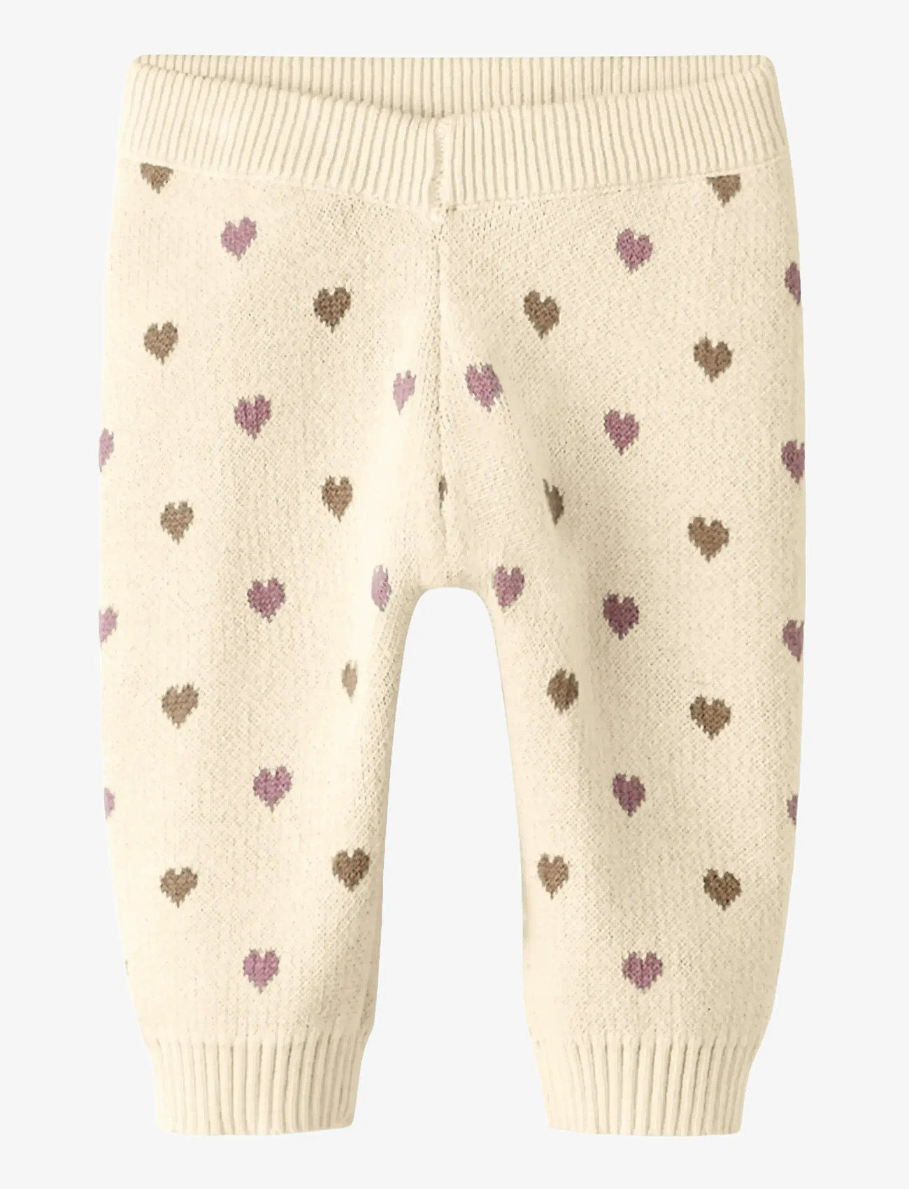 Lil'Atelier - NBFSARAN KNIT PANT HEART LIL - sweatpants - turtledove - 0