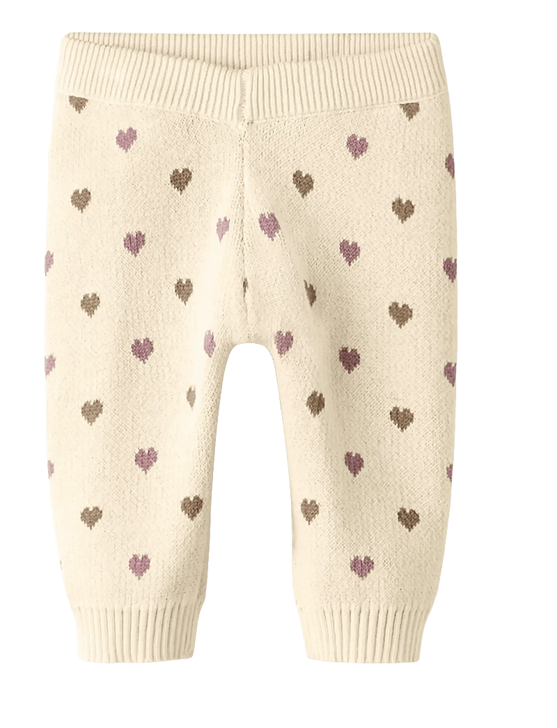 Lil'Atelier - NBFSARAN KNIT PANT HEART LIL - sweatpants - turtledove - 0