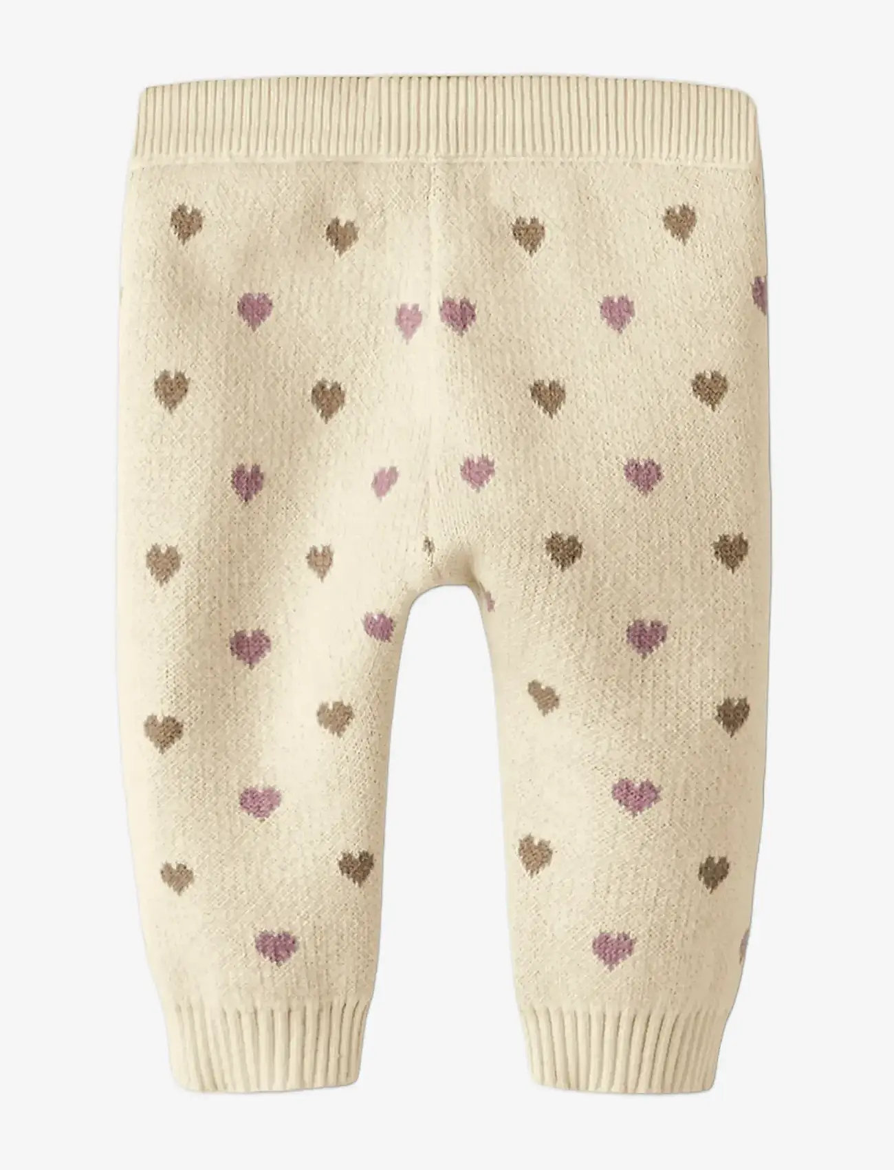 Lil'Atelier - NBFSARAN KNIT PANT HEART LIL - sweatpants - turtledove - 1