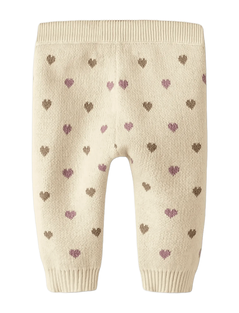 Lil'Atelier - NBFSARAN KNIT PANT HEART LIL - sweatpants - turtledove - 1