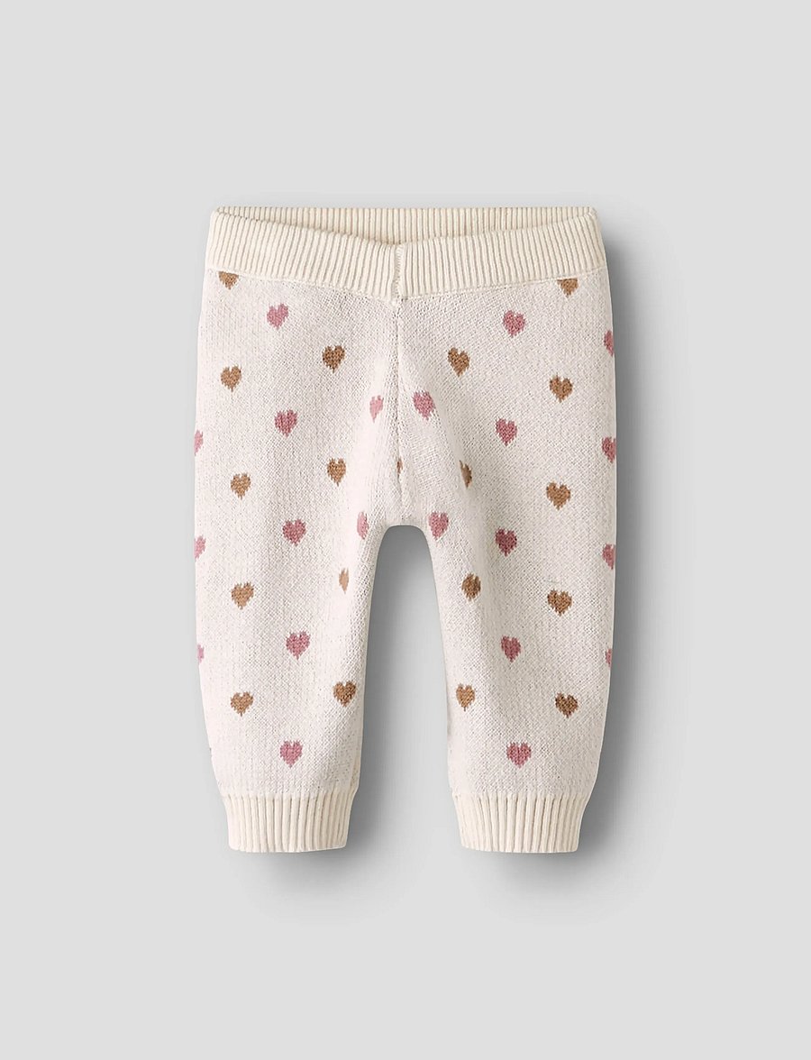 Lil'Atelier - NBFSARAN KNIT PANT HEART LIL - turtledove - 0