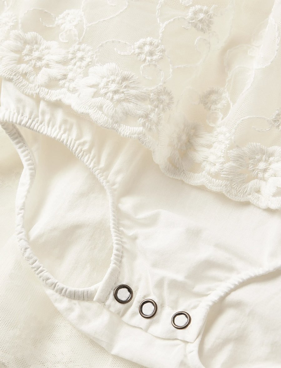 Lil'Atelier - NBFFEYA SL TULLE BODY DRESS LIL - kurzärmelig - coconut milk - 1