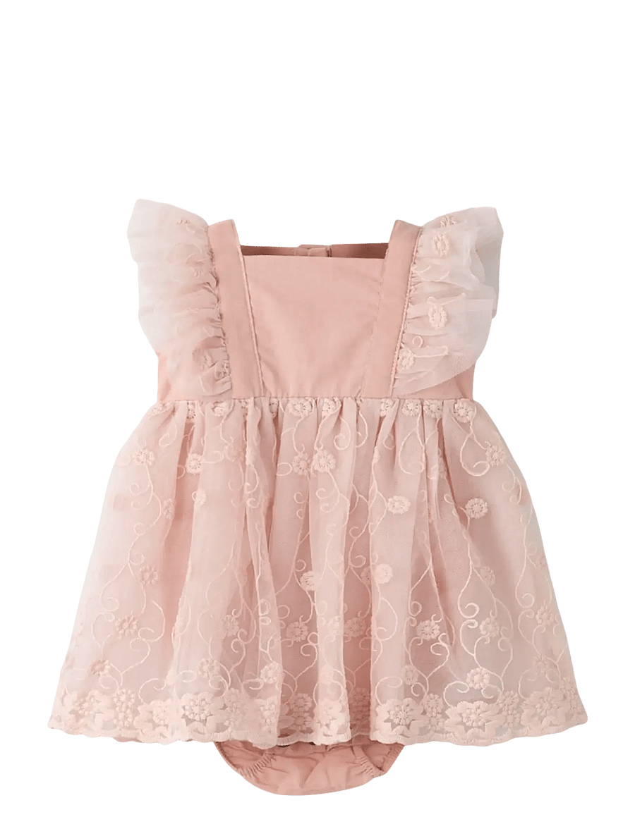 Lil'Atelier - NBFFEYA SL TULLE BODY DRESS LIL - kortærmede heldragter - peach whip - 0
