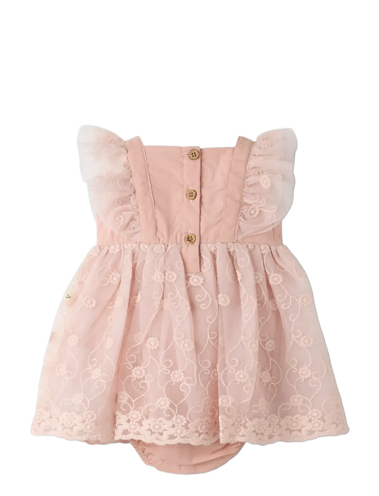 Lil'Atelier - NBFFEYA SL TULLE BODY DRESS LIL - kortærmede heldragter - peach whip - 1