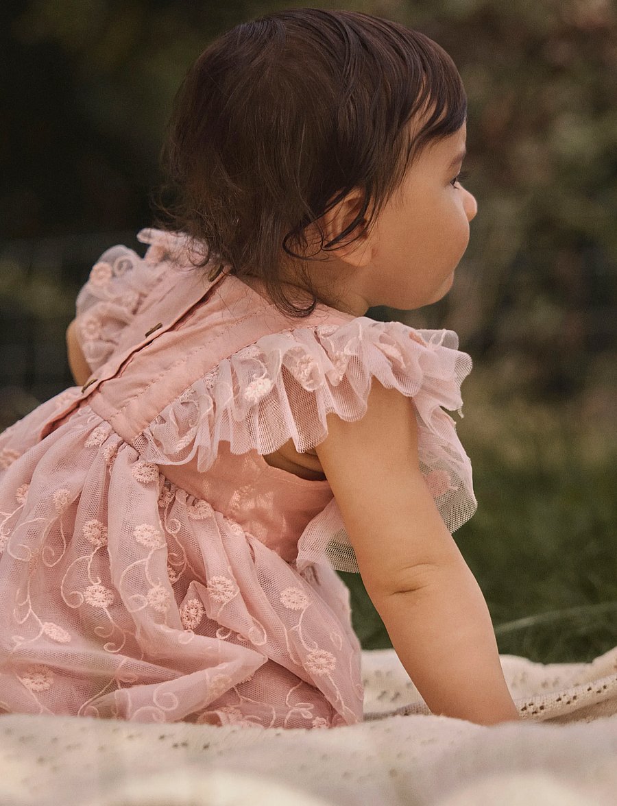 Lil'Atelier - NBFFEYA SL TULLE BODY DRESS LIL - kortærmede heldragter - peach whip - 2