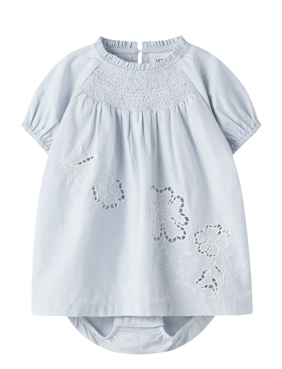 Lil'Atelier - NBFFAUSTINE SS LOOSE BODY DRESS LIL - babyjurken met korte mouwen - gray dawn - 0