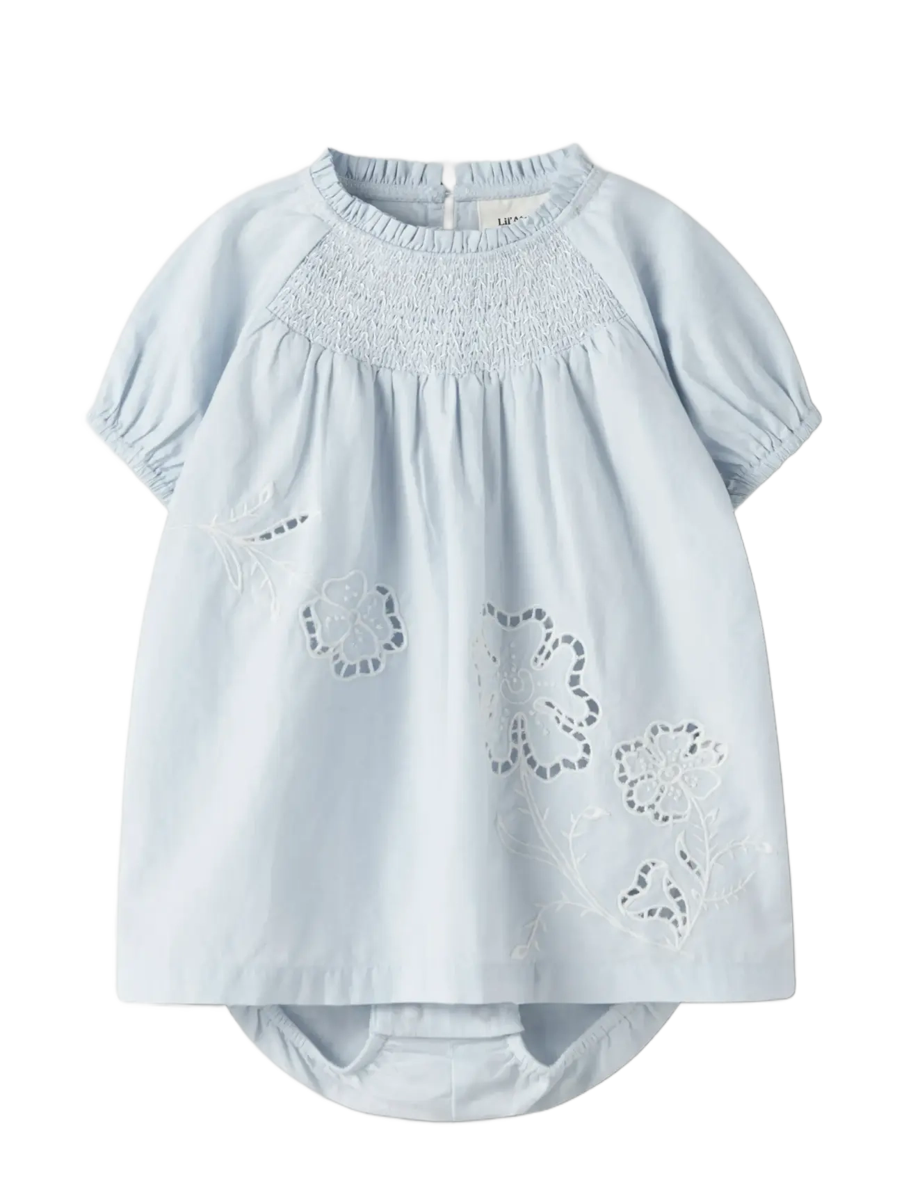 Lil'Atelier - NBFFAUSTINE SS LOOSE BODY DRESS LIL - short-sleeved baby dresses - gray dawn - 2