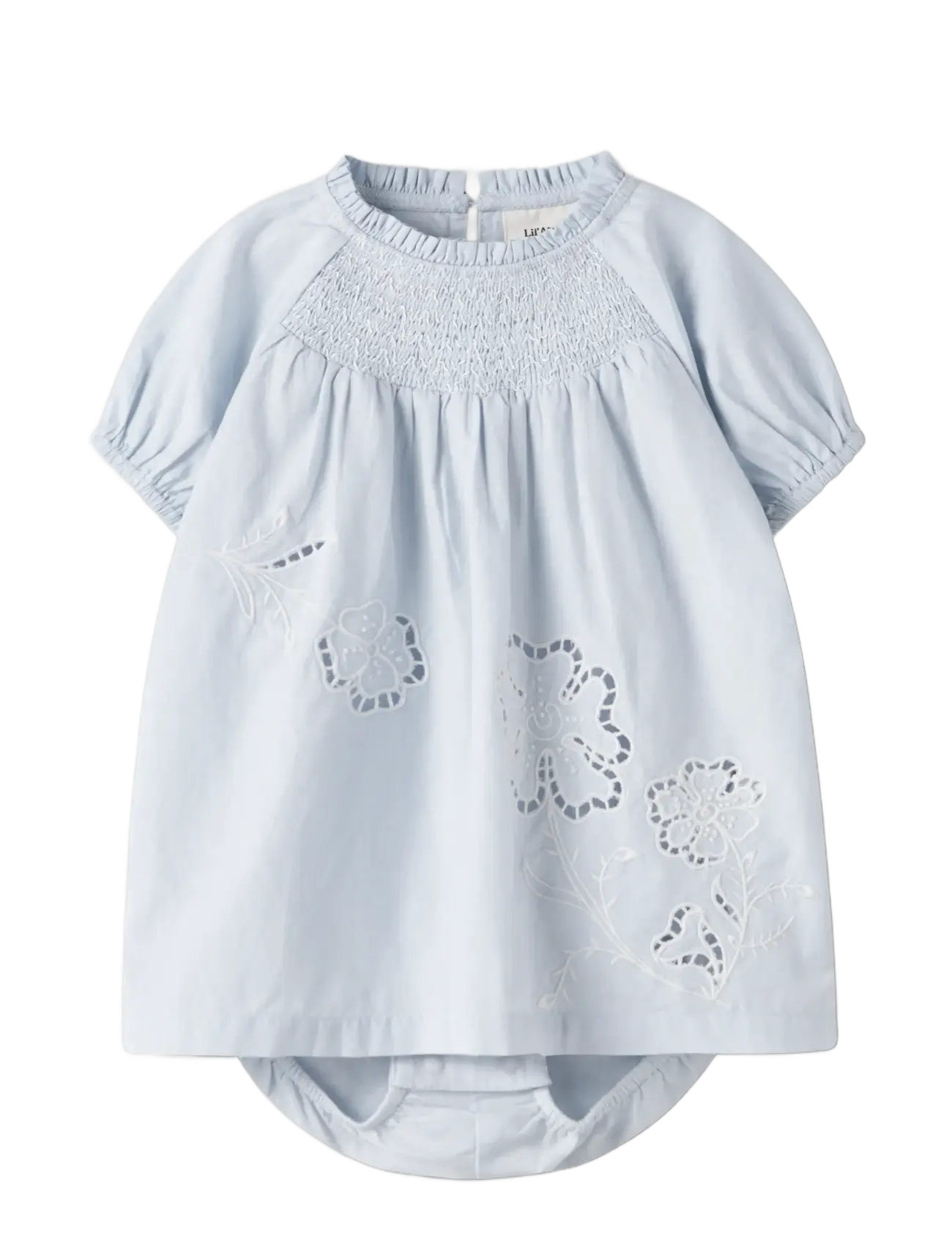 Lil'Atelier - NBFFAUSTINE SS LOOSE BODY DRESS LIL - short-sleeved baby dresses - gray dawn - 3