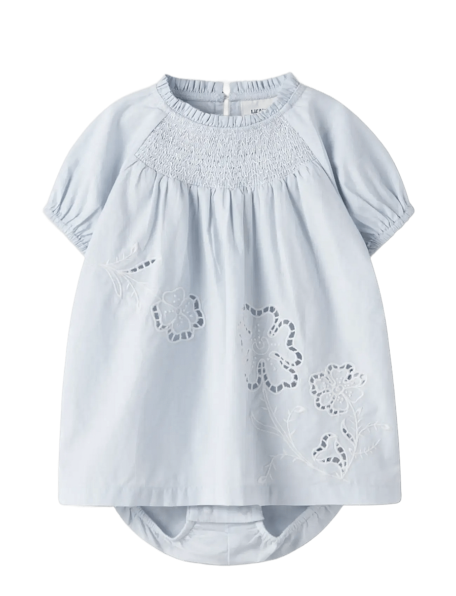 Lil'Atelier - NBFFAUSTINE SS LOOSE BODY DRESS LIL - babyjurken met korte mouwen - gray dawn - 3