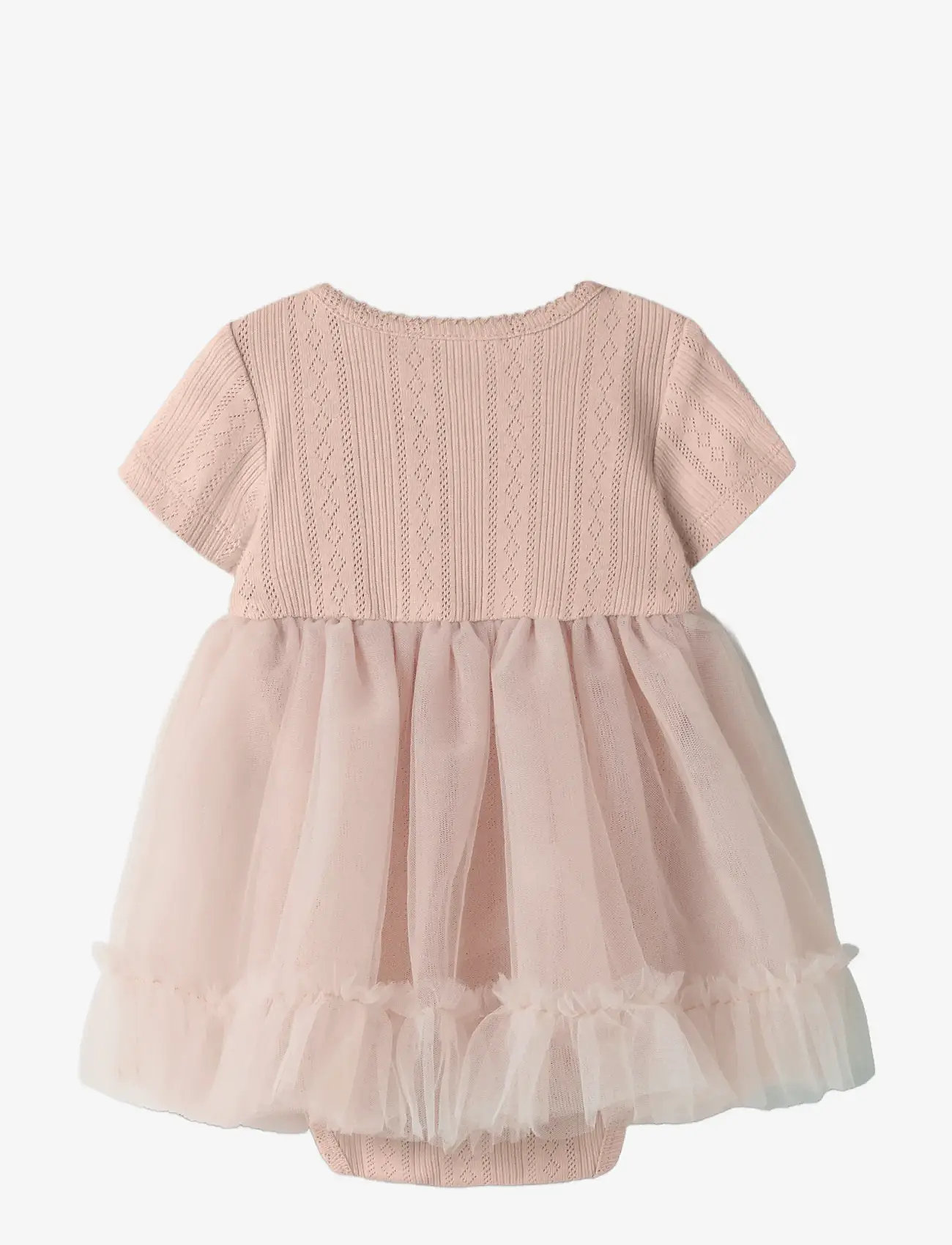 Lil'Atelier - NBFFANELLA SS BODY TULLE DRESS LIL - kortärmade babyklänningar - peach whip - 1