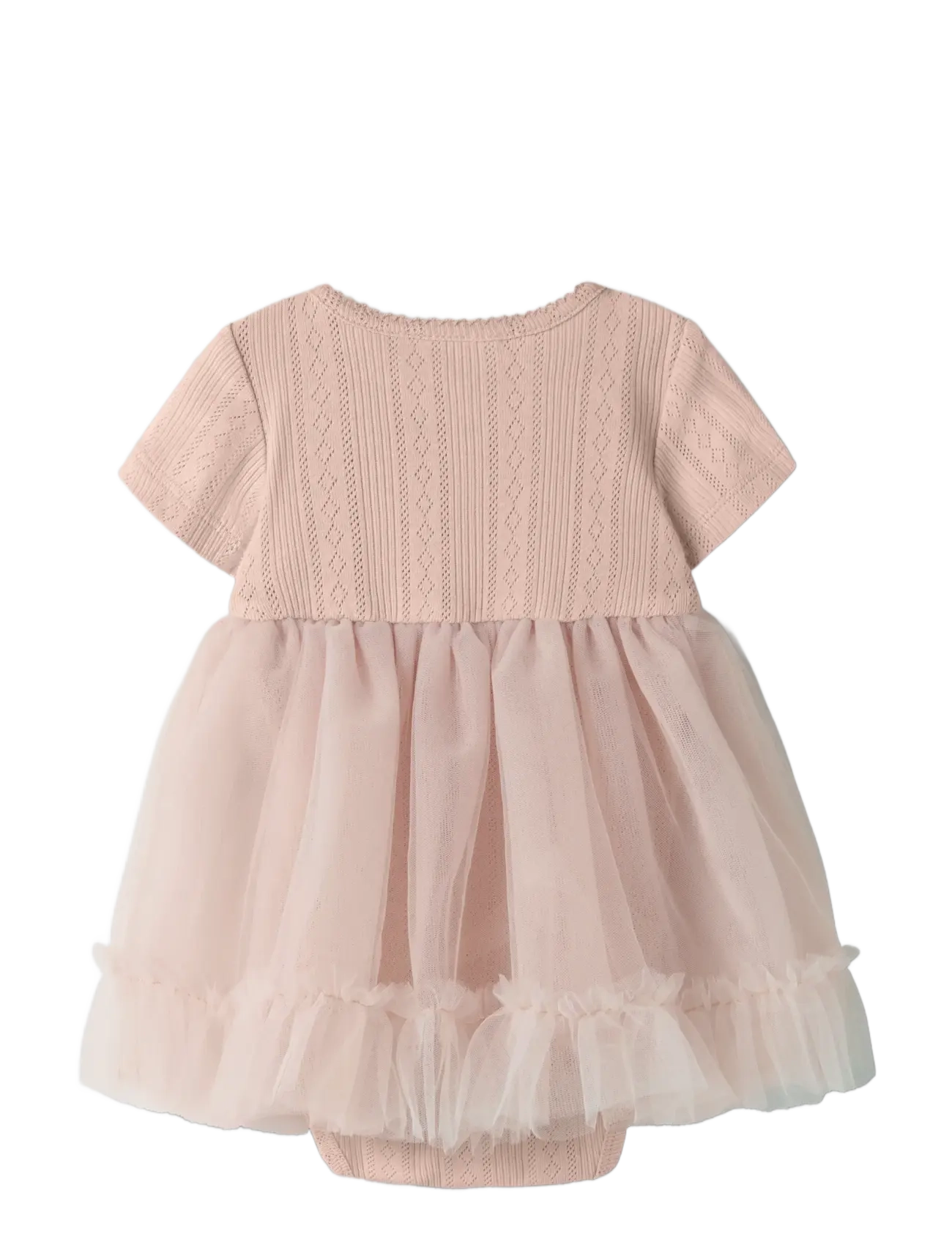 Lil'Atelier - NBFFANELLA SS BODY TULLE DRESS LIL - peach whip - 1