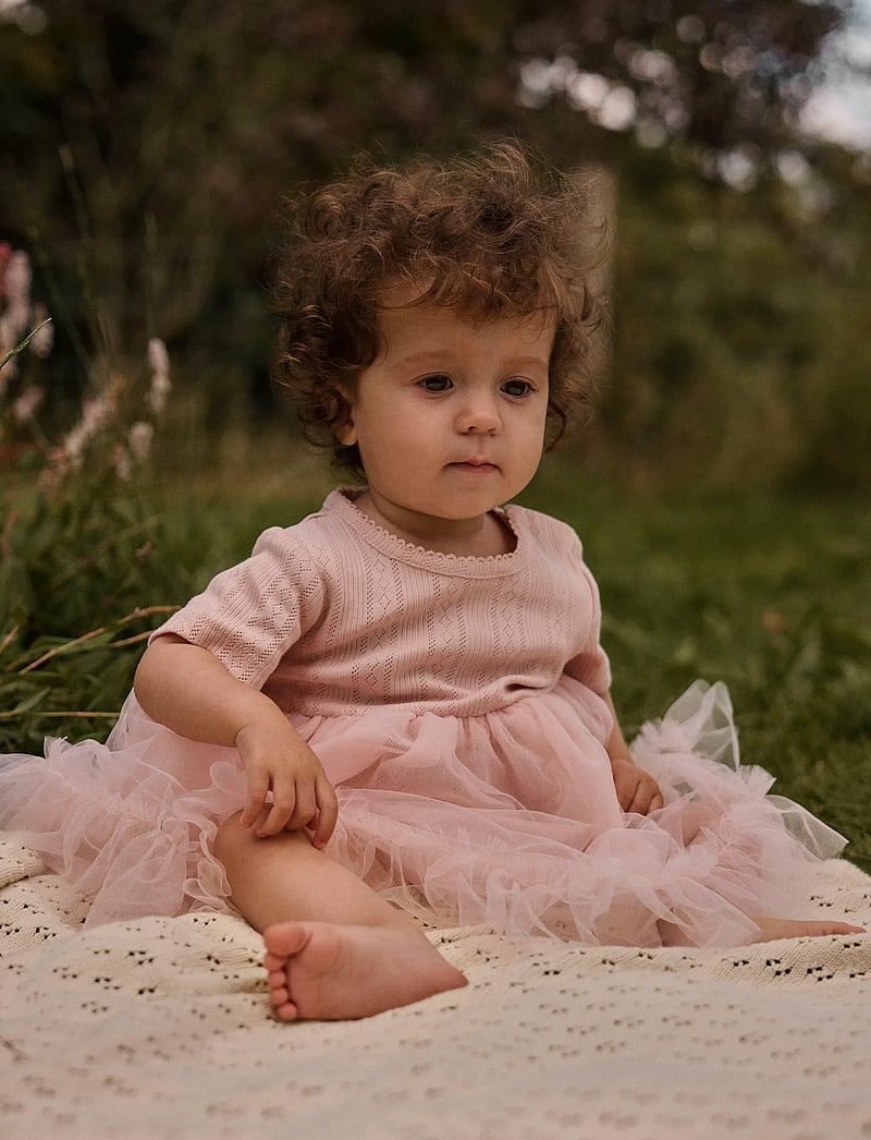 Lil'Atelier - NBFFANELLA SS BODY TULLE DRESS LIL - kortärmade babyklänningar - peach whip - 2