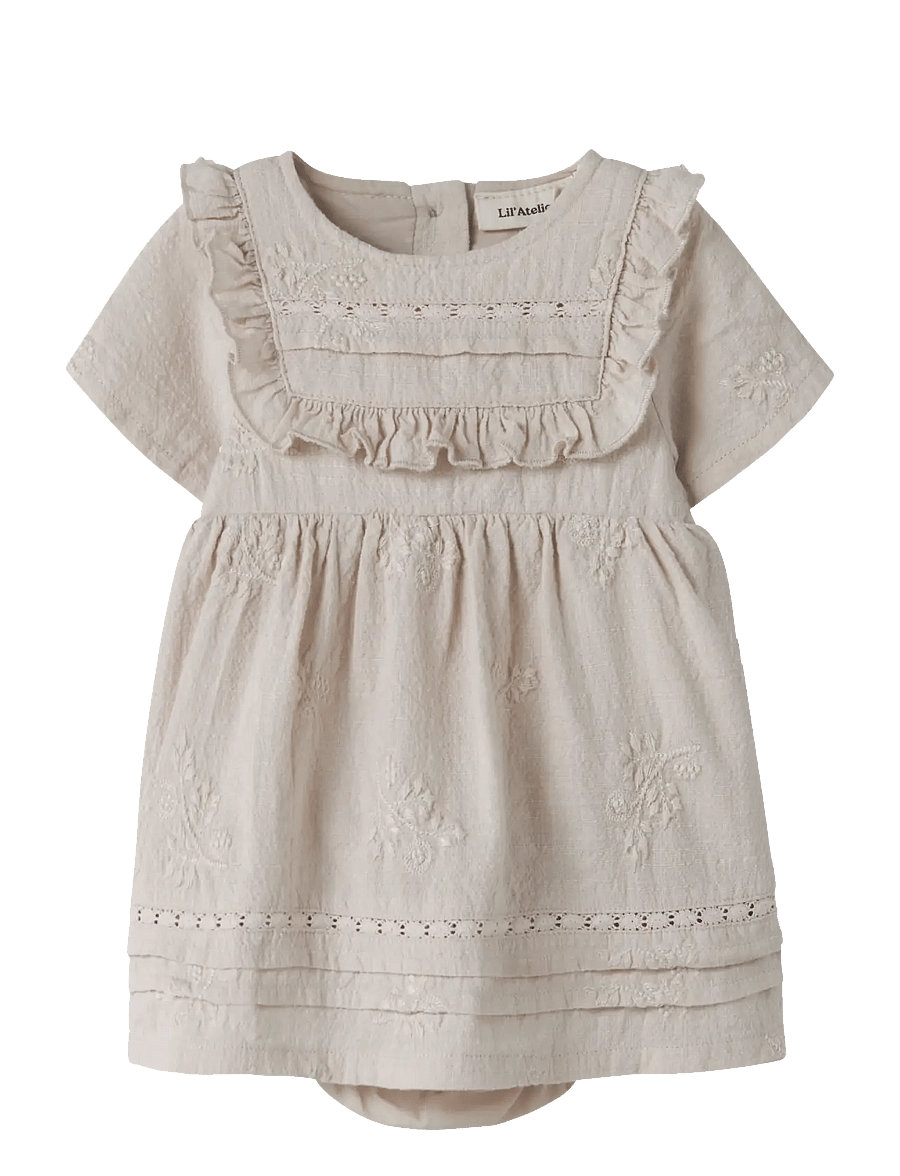 Lil'Atelier - NBFFERONIA SS LOOSE BODY DRESS LIL - robes pour bébés à manches courtes - pumice stone - 0